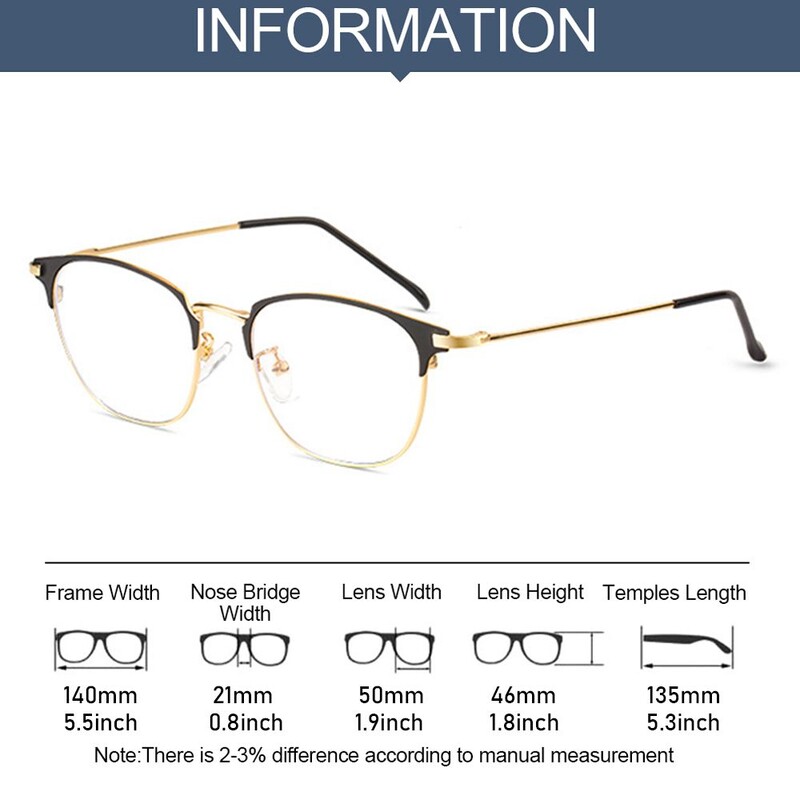 Divat Anti-Blue Világos Szemüvegek Klasszikus Női Férfi Ultra Könnyű Fémkeret Szemüvegek Irodai Számítógépes Szemüvegek Szemvédelem Fekete