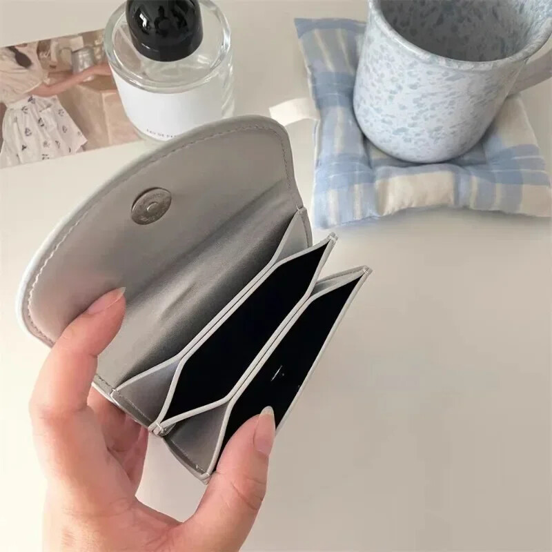 Korėjos versija Sidabrinis Paprastas Viršelis Monetų Piniginė Ins Studentų Piniginė Moteriškas Kortelių Krepšys Trumpos piniginės moterims Mažas Pinigų Krepšys