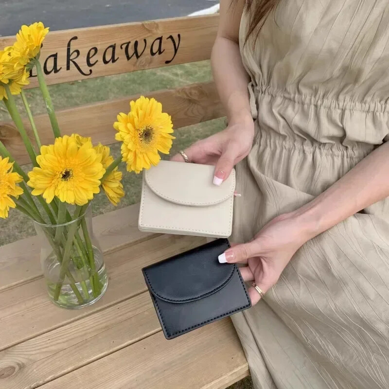 Korėjos versija Sidabrinis Paprastas Viršelis Monetų Piniginė Ins Studentų Piniginė Moteriškas Kortelių Krepšys Trumpos piniginės moterims Mažas Pinigų Krepšys