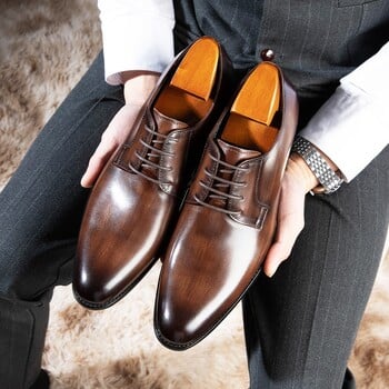 Business Casual Παπούτσια Trend Patent Δερμάτινα Ανδρικά Γαμήλια Παπούτσια Χρυσό Μπλε Κόκκινο Λευκό Oxfords Παπούτσια ντιζάιν φόρεμα με μυτερή μύτη