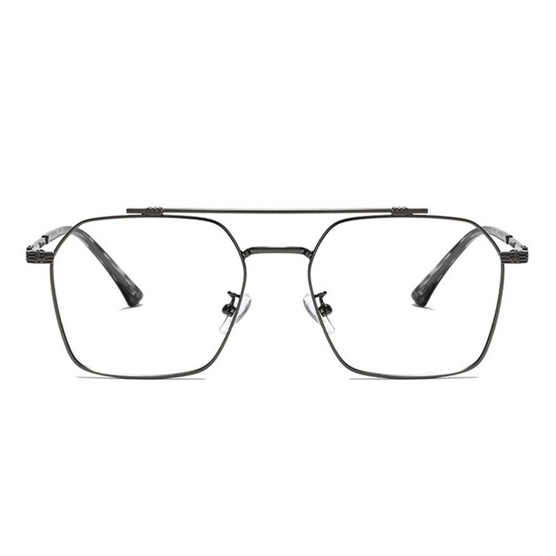 Blue Ray Blocking Anti-Blue Light Brilles Ultralight Metāla Datorbrilles Acu aizsardzība Kvadrātveida brilles Vīriešiem Sievietēm