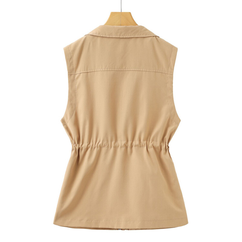 2024, toamnă, vestă nouă, geantă pentru femei, căptușită, haină pentru femei, haină ocazională cu talie lejeră.