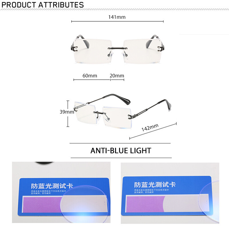 Seemfly 2020 Anti Blue Light Briļļu ietvars Sieviešu Vīrieši Bezmalu Modes Luksusa Kvadrātveida caurspīdīgas Brilles Brilles ar vienkāršu spoguļu