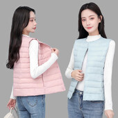 Rudens žiemos šviesa ir plona moteriška pūkinė medvilnė liemenė striukė be rankovių šilta liemenė Moteriški viršutiniai drabužiai Parkai Paltai Moteriški viršutiniai drabužiai