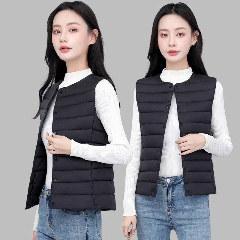 Rudens žiemos šviesa ir plona moteriška pūkinė medvilnė liemenė striukė be rankovių šilta liemenė Moteriški viršutiniai drabužiai Parkai Paltai Moteriški viršutiniai drabužiai
