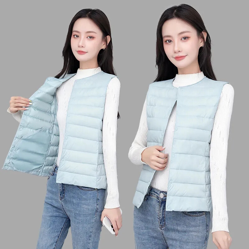 Rudens žiemos šviesa ir plona moteriška pūkinė medvilnė liemenė striukė be rankovių šilta liemenė Moteriški viršutiniai drabužiai Parkai Paltai Moteriški viršutiniai drabužiai