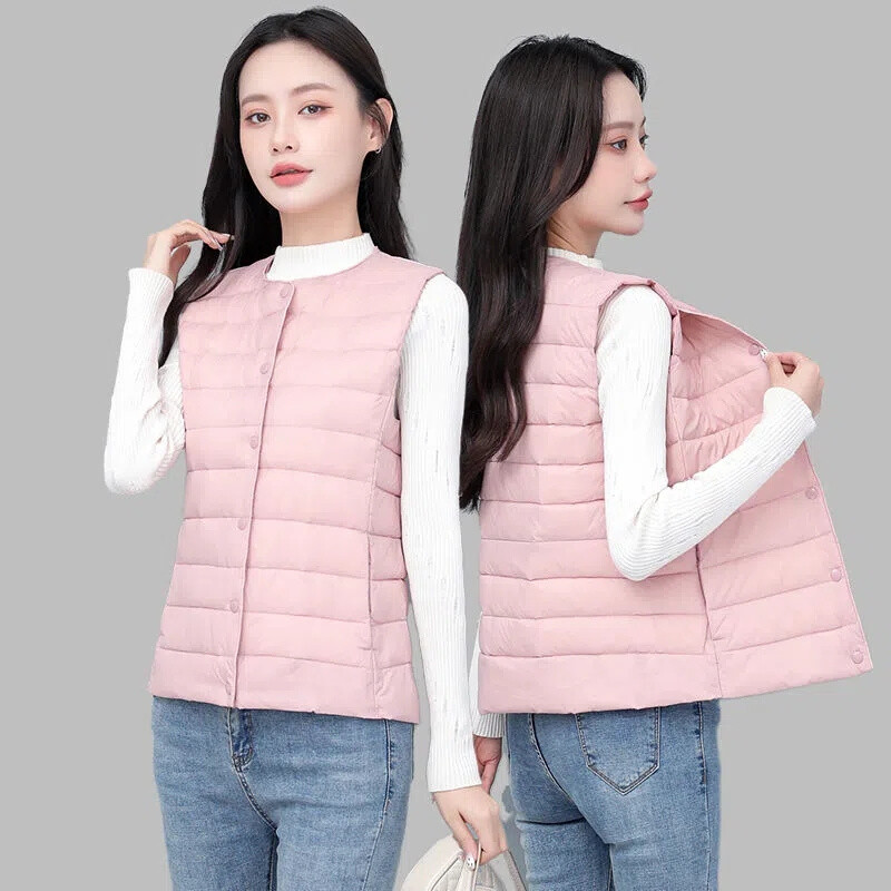Rudens žiemos šviesa ir plona moteriška pūkinė medvilnė liemenė striukė be rankovių šilta liemenė Moteriški viršutiniai drabužiai Parkai Paltai Moteriški viršutiniai drabužiai