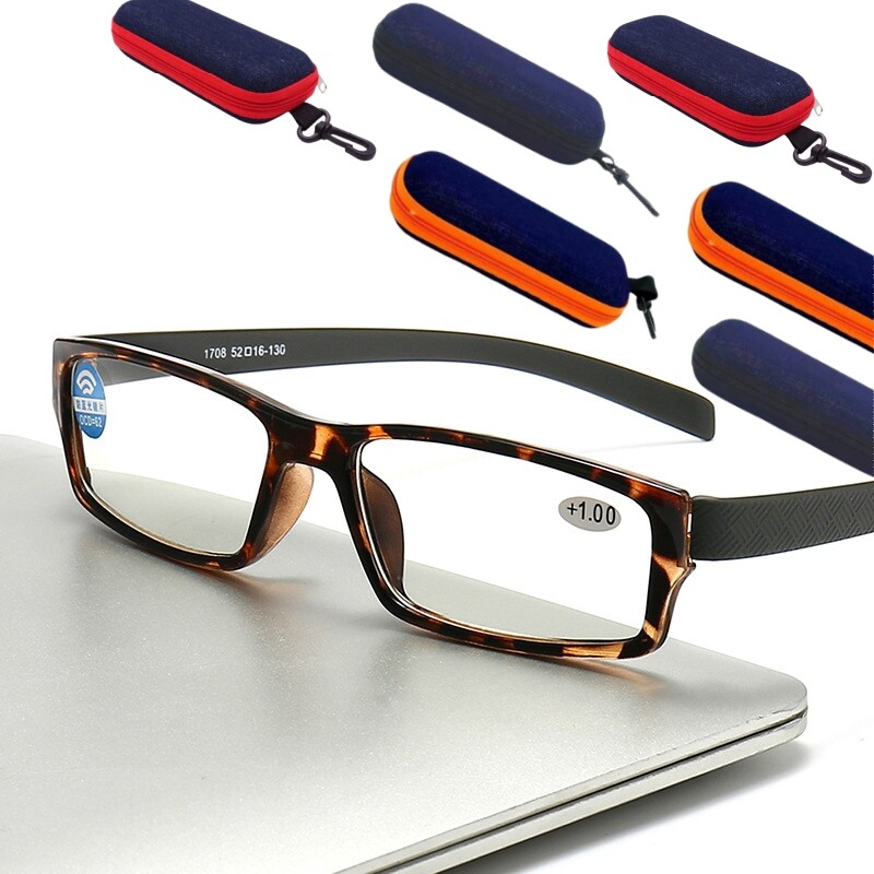 Maza rāmja lasīšanas brilles Īpaši vieglas augstas izšķirtspējas zilu gaismu bloķējošas lasīšanas brilles ar briļļu futrāli