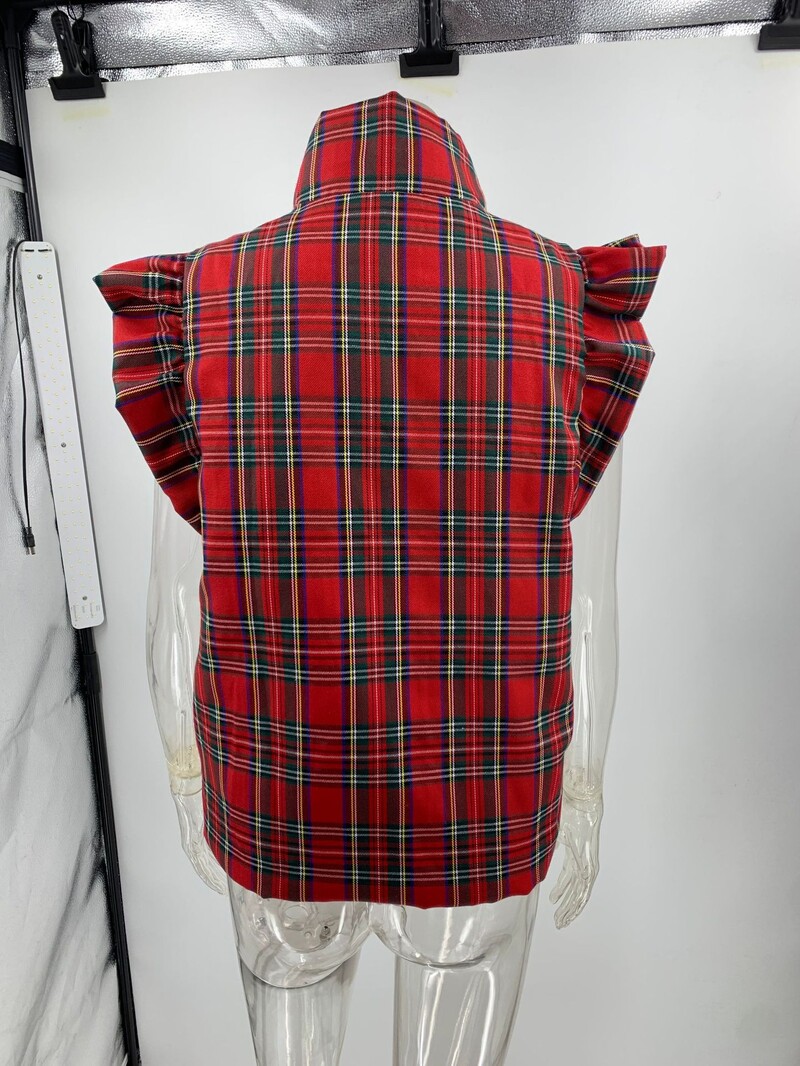 Moteriška languota liemenė be rankovių, unikalūs raukiniai kraštai, liemenė be rankovių, apykaklė, medvilninė striukė, megztinis, naujas, rudeninis