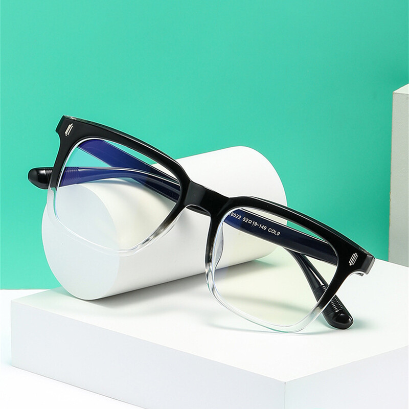 Vintage vīriešu zilas gaismas bloķējošas brilles, caurspīdīgas, liela izmēra sievietēm matētas melnas datora retro UV400 kvadrātveida brilles