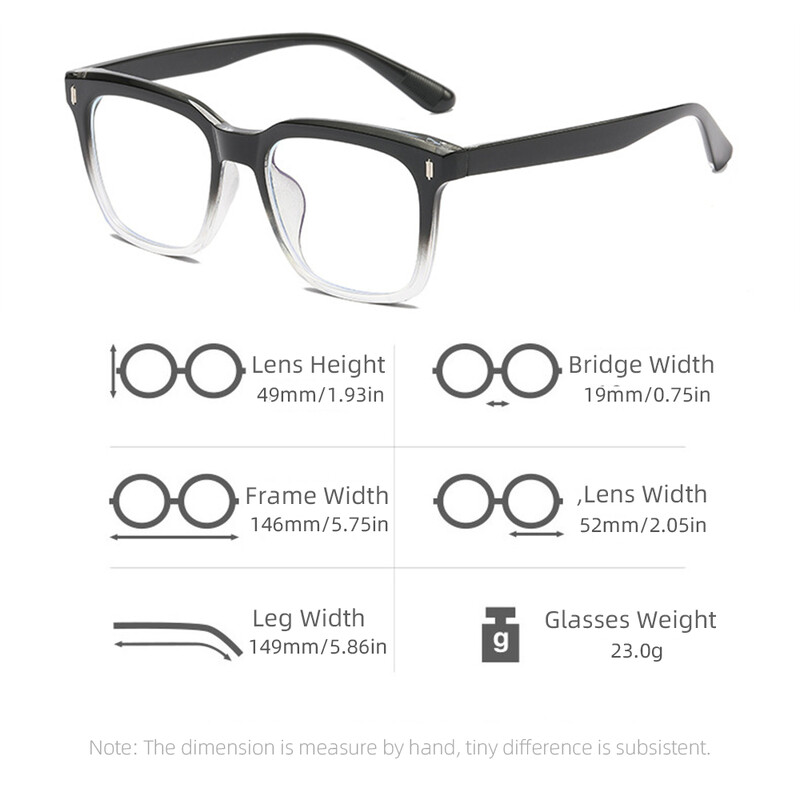 Vintage vīriešu zilas gaismas bloķējošas brilles, caurspīdīgas, liela izmēra sievietēm matētas melnas datora retro UV400 kvadrātveida brilles