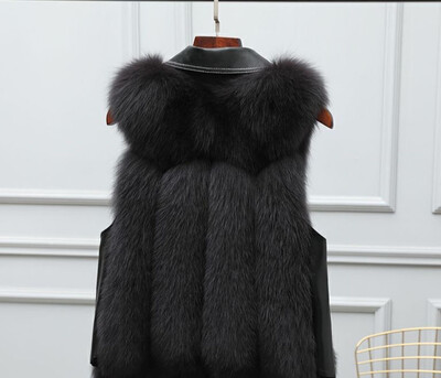 DEAT 2024 Jesen Zima Novi modni ženski topli prsluk od imitacije lisičjeg krzna, ležerni ženski kaput bez rukava na vezanje 15C582