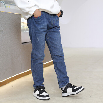 IEENS Kids Slim Jeans Teens Boy Casual Παντελόνι Παιδικό ελαστικό παντελόνι μέσης 4-11 ετών Fashion Μονόχρωμο ίσιο τζιν παντελόνι