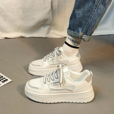 Pantofi de damă marimi mari 41 Pantofi grăsimi cu picioare largi Pantofi cu panou de internet pentru studenți respirabili, fund gros, pantofi sport casual 42