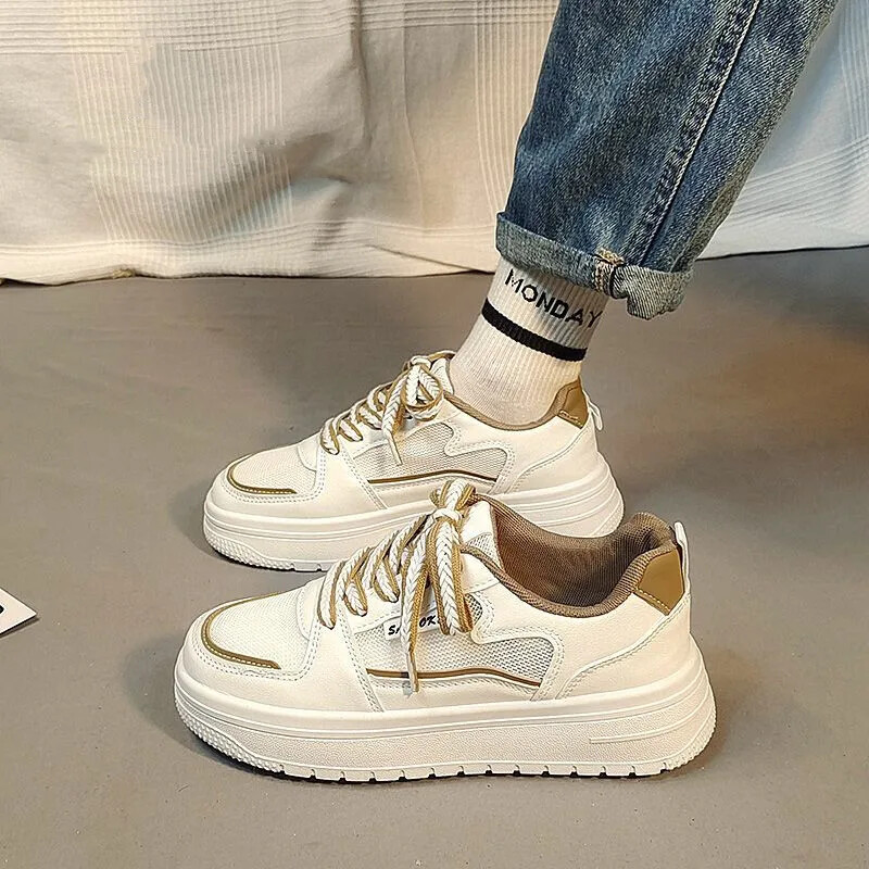 Pantofi de damă marimi mari 41 Pantofi grăsimi cu picioare largi Pantofi cu panou de internet pentru studenți respirabili, fund gros, pantofi sport casual 42