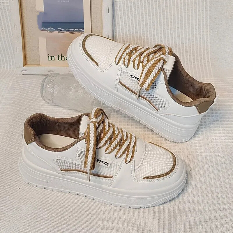 Pantofi de damă marimi mari 41 Pantofi grăsimi cu picioare largi Pantofi cu panou de internet pentru studenți respirabili, fund gros, pantofi sport casual 42