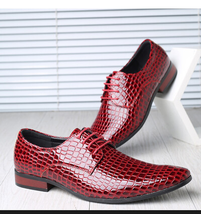 Toamnă primăvară pantofi derby clasici pentru bărbați din piele model crocodil rochie cu șireturi ocazional afaceri petrecere de nuntă confortabil
