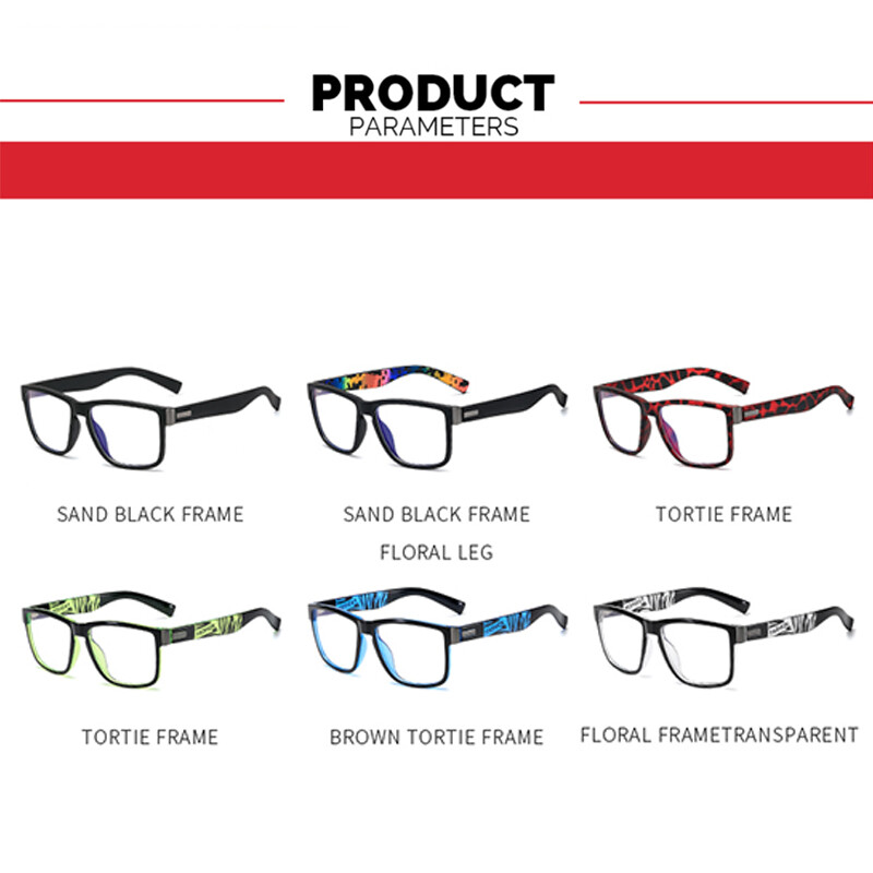 Pretzilas gaismas briļļu ietvars vīriešiem Sieviešu caurspīdīgs lēcas datorspēļu brilles kvadrātveida brilles pret UV optiskais rāmis