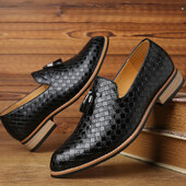 Bărbat de modă cu ciucuri Mocasini Pantofi comozi pentru bărbați piele ondulată ocazional pantof pentru petrecere de nuntă primăvară toamnă