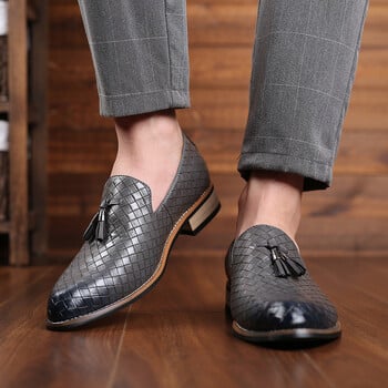 Man Fashion Tassels Loafers Παπούτσια Άνετα για Άντρες Wave Δερμάτινα Casual Slip-on Wedding Party Παπούτσια Άνοιξη Φθινόπωρο