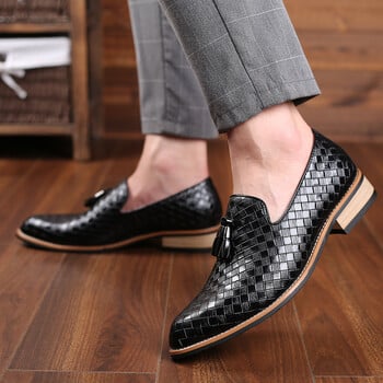 Man Fashion Tassels Loafers Παπούτσια Άνετα για Άντρες Wave Δερμάτινα Casual Slip-on Wedding Party Παπούτσια Άνοιξη Φθινόπωρο