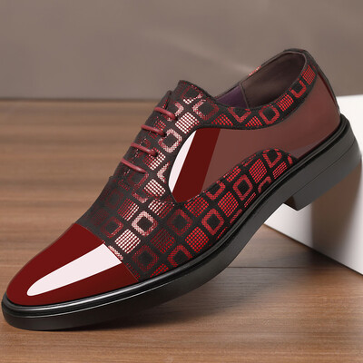 Pantofi de rochie pentru bărbați din piele lăcuită Pantofi Oxford casual pentru bărbați, mocasin, cu sclipici, încălțăminte pentru bărbați, pantofi cu vârf ascuțit pentru bărbați