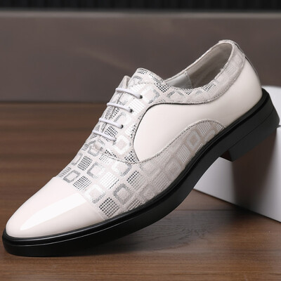 Pantofi de rochie pentru bărbați din piele lăcuită Pantofi Oxford casual pentru bărbați, mocasin, cu sclipici, încălțăminte pentru bărbați, pantofi cu vârf ascuțit pentru bărbați