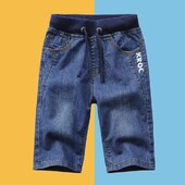 Pantaloni scurți de jeans pentru băieți 2024, de vară, cu imprimare, cu litere, în carouri, pantaloni scurți din blugi pentru băieți adolescenți 2-13 ani.