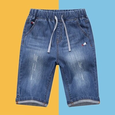 Pantaloni scurți de jeans pentru băieți 2024, de vară, cu imprimare, cu litere, în carouri, pantaloni scurți din blugi pentru băieți adolescenți 2-13 ani.