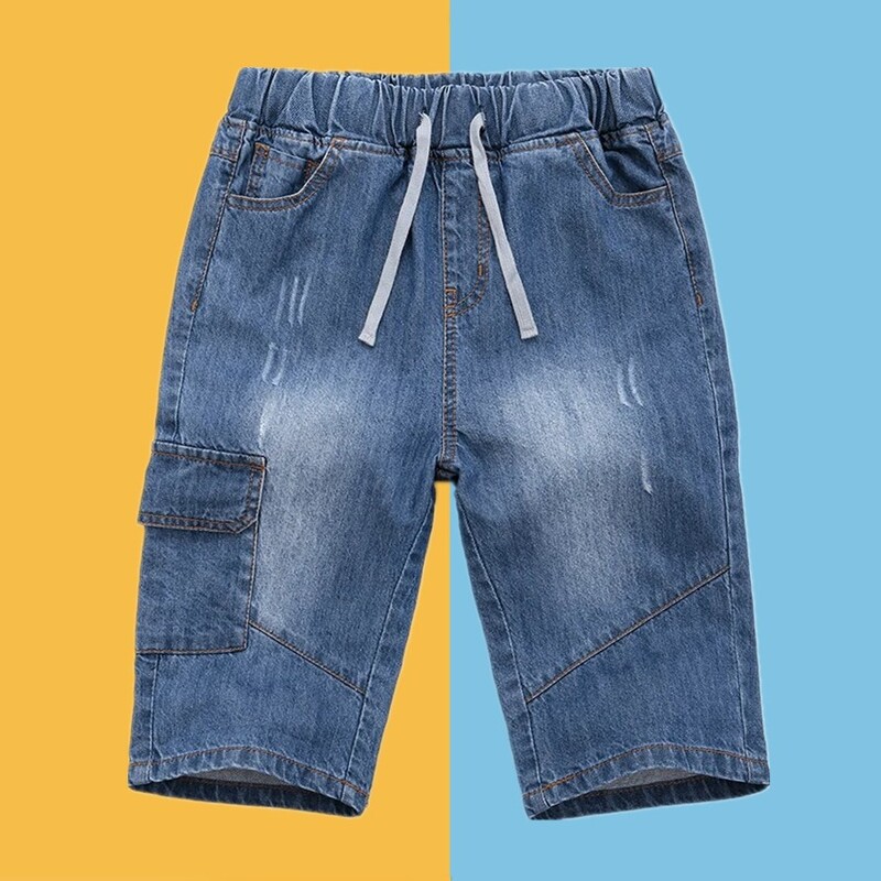 Pantaloni scurți de jeans pentru băieți 2024, de vară, cu imprimare, cu litere, în carouri, pantaloni scurți din blugi pentru băieți adolescenți 2-13 ani.