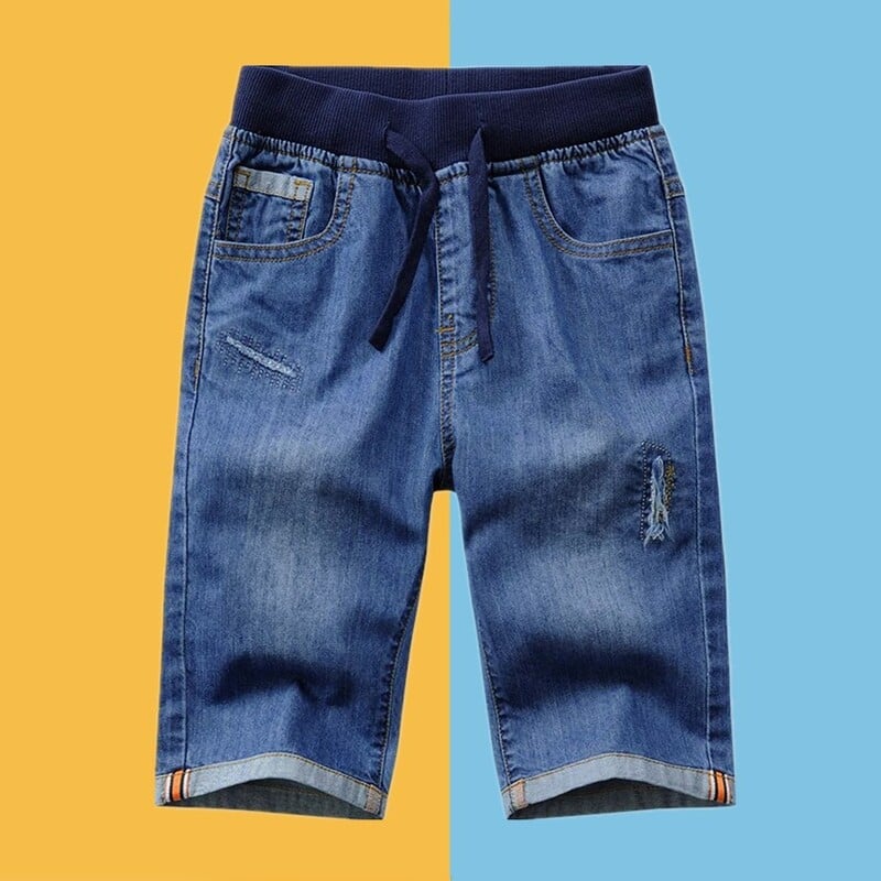 Pantaloni scurți de jeans pentru băieți 2024, de vară, cu imprimare, cu litere, în carouri, pantaloni scurți din blugi pentru băieți adolescenți 2-13 ani.