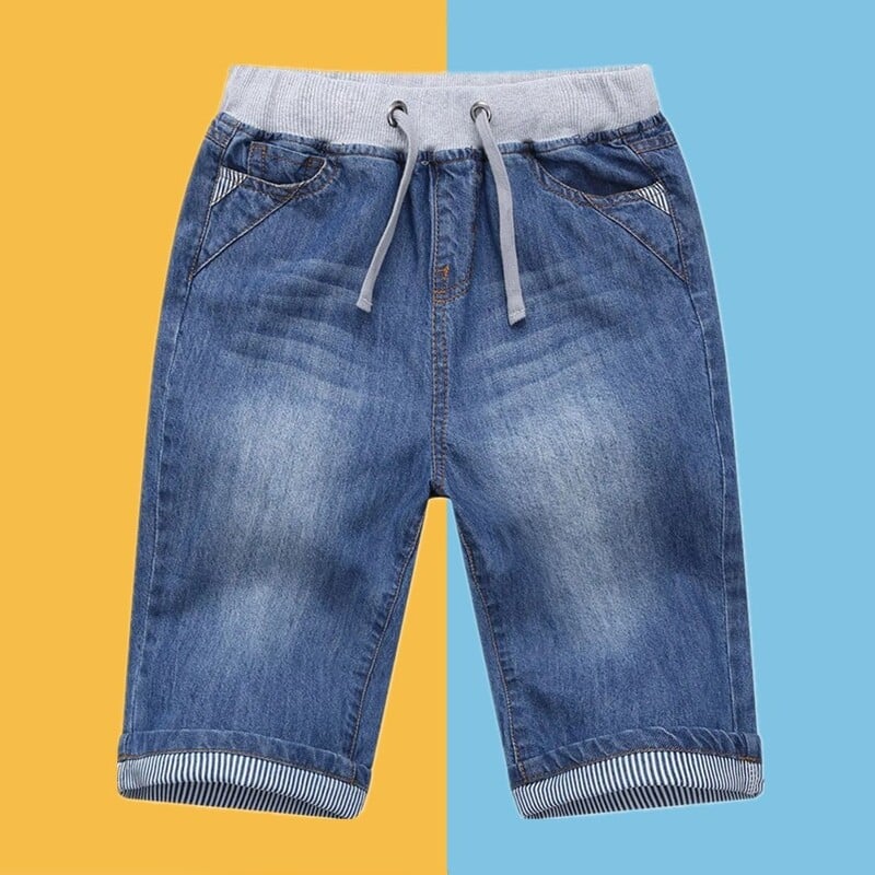 Pantaloni scurți de jeans pentru băieți 2024, de vară, cu imprimare, cu litere, în carouri, pantaloni scurți din blugi pentru băieți adolescenți 2-13 ani.