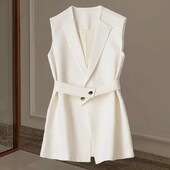 Új tavaszi, 2025. őszi temperamentumú női öltöny, mellény kabát, ujjatlan, sokoldalú, alkalmi női blézer mellénykabát