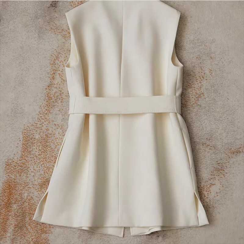 Új tavaszi, 2025. őszi temperamentumú női öltöny, mellény kabát, ujjatlan, sokoldalú, alkalmi női blézer mellénykabát