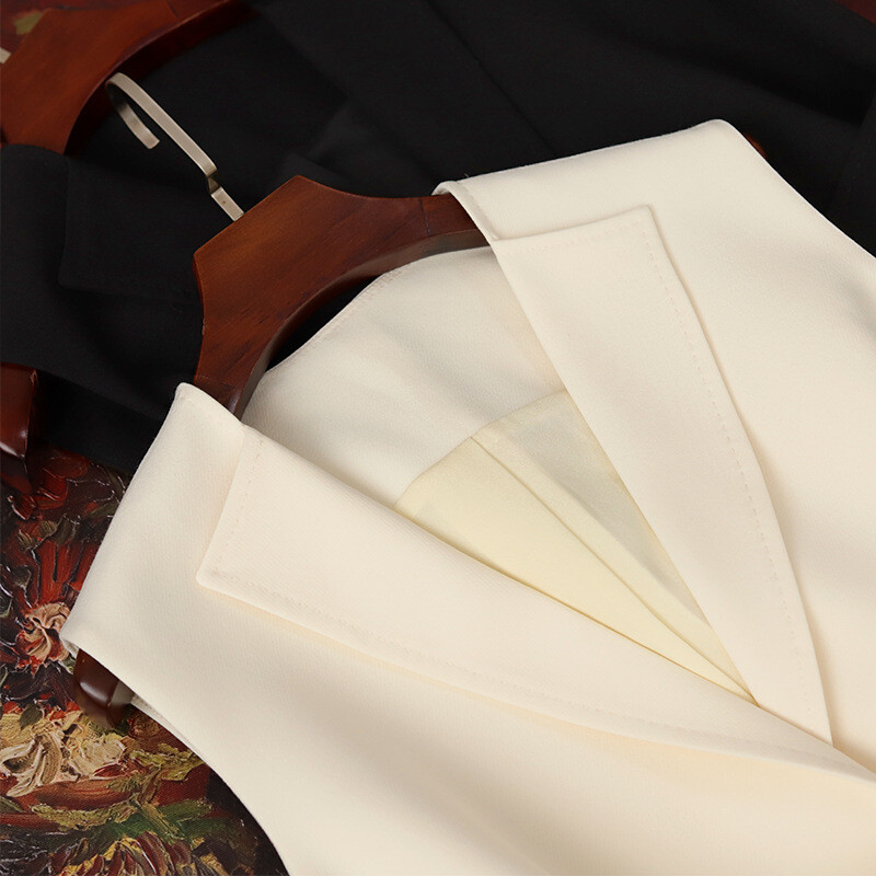 Új tavaszi, 2025. őszi temperamentumú női öltöny, mellény kabát, ujjatlan, sokoldalú, alkalmi női blézer mellénykabát