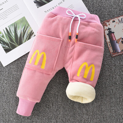 2022 m. Naujos šiltos kelnės Vaikams Animaciniai Kelnaitės Madingi Berniukai Mergaičių Džinsai Žiemą storinantys Vaikai Džinsinės Kelnės Kūdikių Džinsai Drabužiai Kūdikiams 1-6Y