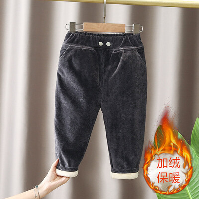 2022 m. Naujos šiltos kelnės Vaikams Animaciniai Kelnaitės Madingi Berniukai Mergaičių Džinsai Žiemą storinantys Vaikai Džinsinės Kelnės Kūdikių Džinsai Drabužiai Kūdikiams 1-6Y