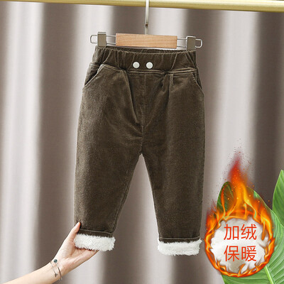 2022 m. Naujos šiltos kelnės Vaikams Animaciniai Kelnaitės Madingi Berniukai Mergaičių Džinsai Žiemą storinantys Vaikai Džinsinės Kelnės Kūdikių Džinsai Drabužiai Kūdikiams 1-6Y