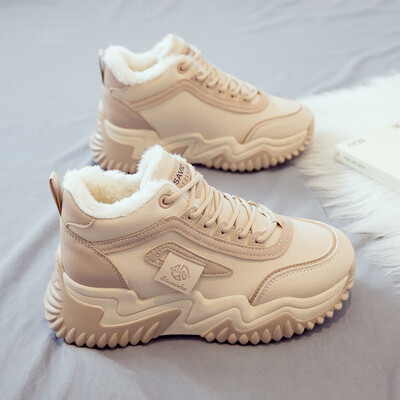 Női magas felső pamutcipő 2024. tél, új, sokoldalú sport, vulkanizált alkalmi apacipő, tornacipő Zapatos De Mujer