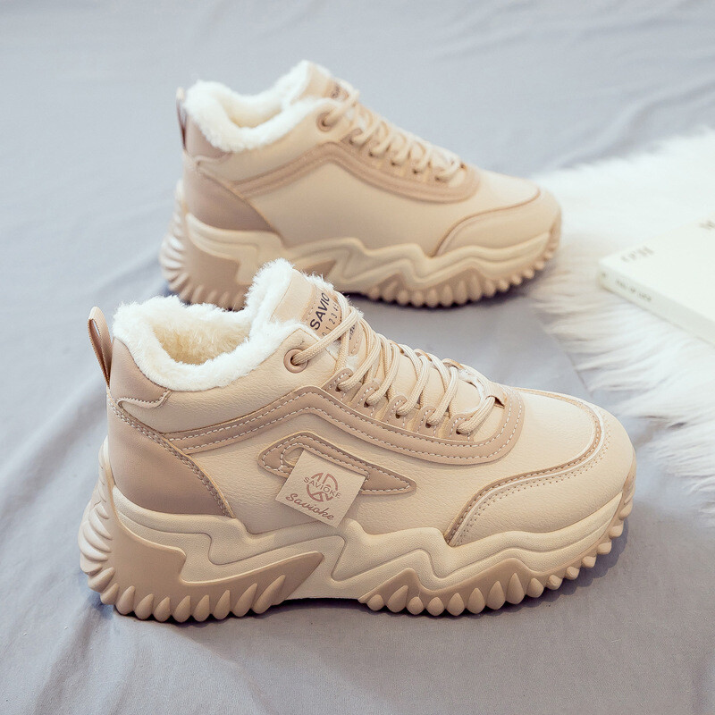 Női magas felső pamutcipő 2024. tél, új, sokoldalú sport, vulkanizált alkalmi apacipő, tornacipő Zapatos De Mujer