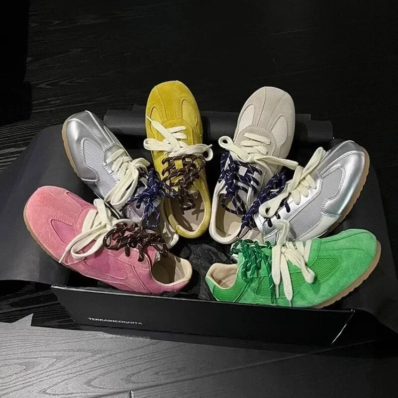 Tavasz és ősz, új koreai változat, niche ezüstös balettcipők Mary Jane cipők sport szabadidő, női, fűzős cipő, 2024