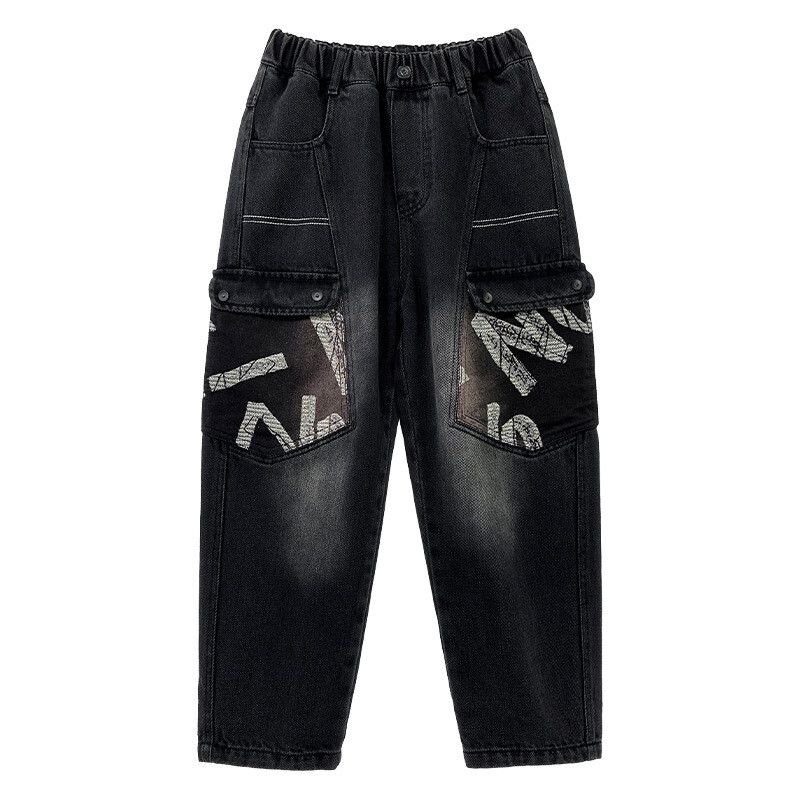 Zēniem Džinsi Pusaudžiem Bērniem Džinsu Bikses Bērniem Bagija Bikses Pavasara Rudens Apģērbi Skolas Bērni Jauni Džinsi 6 7 8 9 10 12 14 gadi
