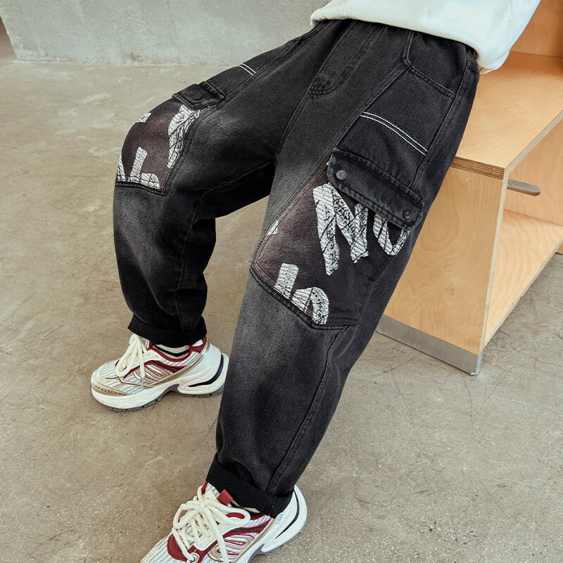 Zēniem Džinsi Pusaudžiem Bērniem Džinsu Bikses Bērniem Bagija Bikses Pavasara Rudens Apģērbi Skolas Bērni Jauni Džinsi 6 7 8 9 10 12 14 gadi