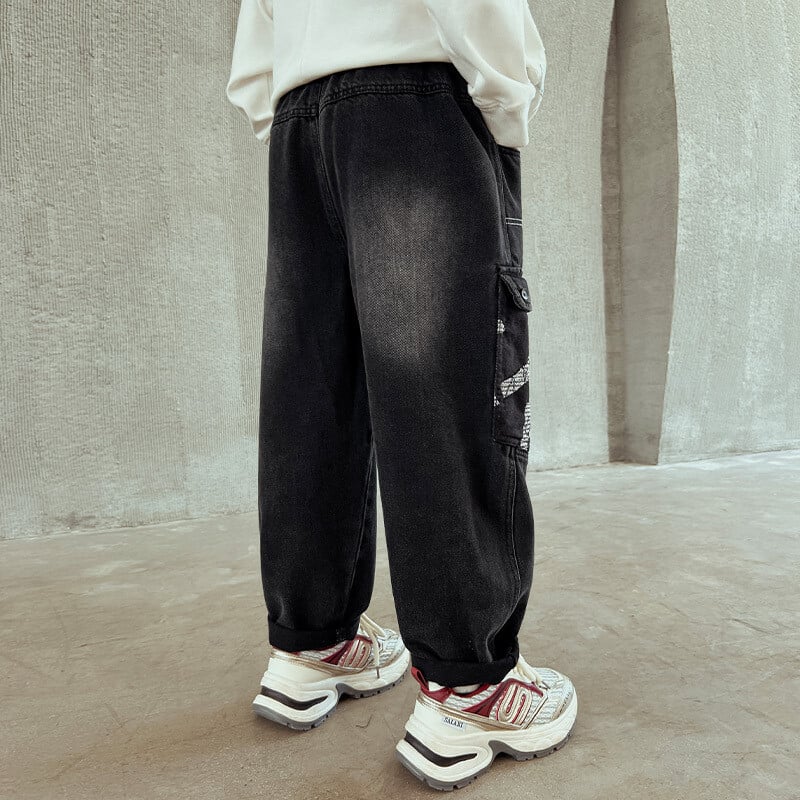 Zēniem Džinsi Pusaudžiem Bērniem Džinsu Bikses Bērniem Bagija Bikses Pavasara Rudens Apģērbi Skolas Bērni Jauni Džinsi 6 7 8 9 10 12 14 gadi