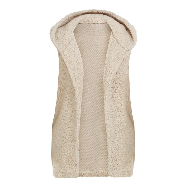 Őszi téli női kapucnis polár mellény kabát meleg egyszínű alkalmi felsőruházat kabát plüss ujjatlan mellény dzseki könnyű