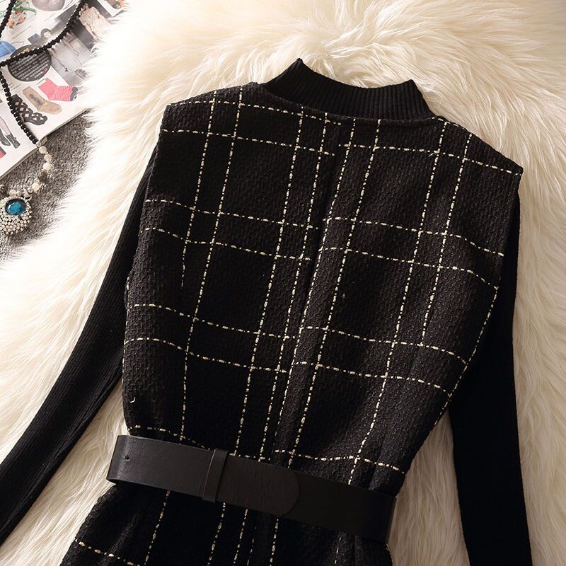 Őszi és téli női ÚJ Xiaoxiangfeng mellények női koreai divat durva tweed mellény hajtóka Temperament szabadidő mellény kabát