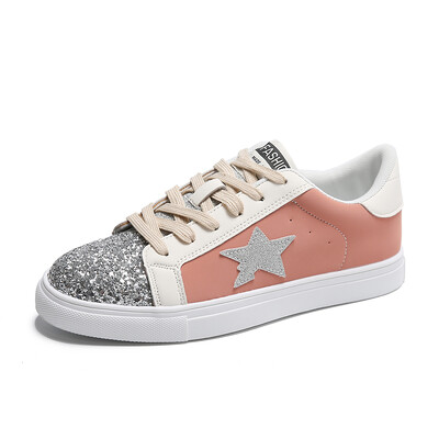 Apavi sievietēm ikdienišķa grezna dzīvokļi Bling sieviešu kedas Ērti dizaina apavi Modes Daudzpusīgi šņorējami Sieviešu apavi kājām