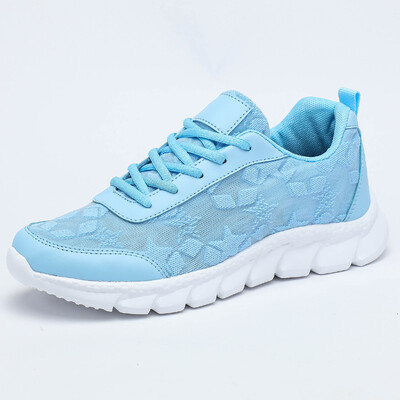 Vasarą kvėpuojantis megztas tinklelis Stars plokščiapadžiai batai, moteriški 2025 m. Nauji suvarstomi laisvalaikio sportbačiai Minkštu padu moteriški bėgimo batai lauke