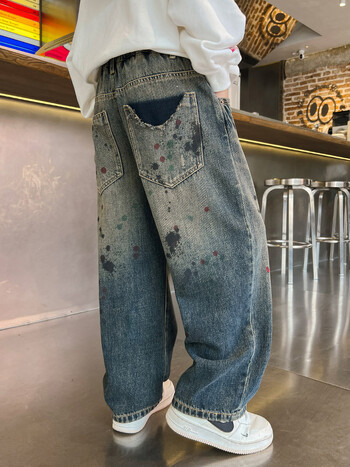 New Boys Jeans Παιδικά Τζιν Παντελόνια Σχολικά Παιδικά Casual Blue Παντελόνια Άνοιξη Φθινόπωρο Κορεάτικα Teenager Παντελόνια 6 8 10 12 14 ετών