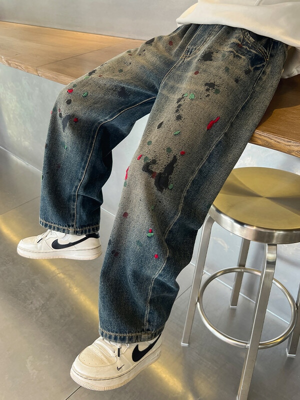 Új Fiúk Farmer Gyerek Farmer Nadrág Iskolás Gyerek Alkalmi Kék Nadrág Tavaszi Őszi Koreai Tinédzser Nadrág 6 8 10 12 14 év